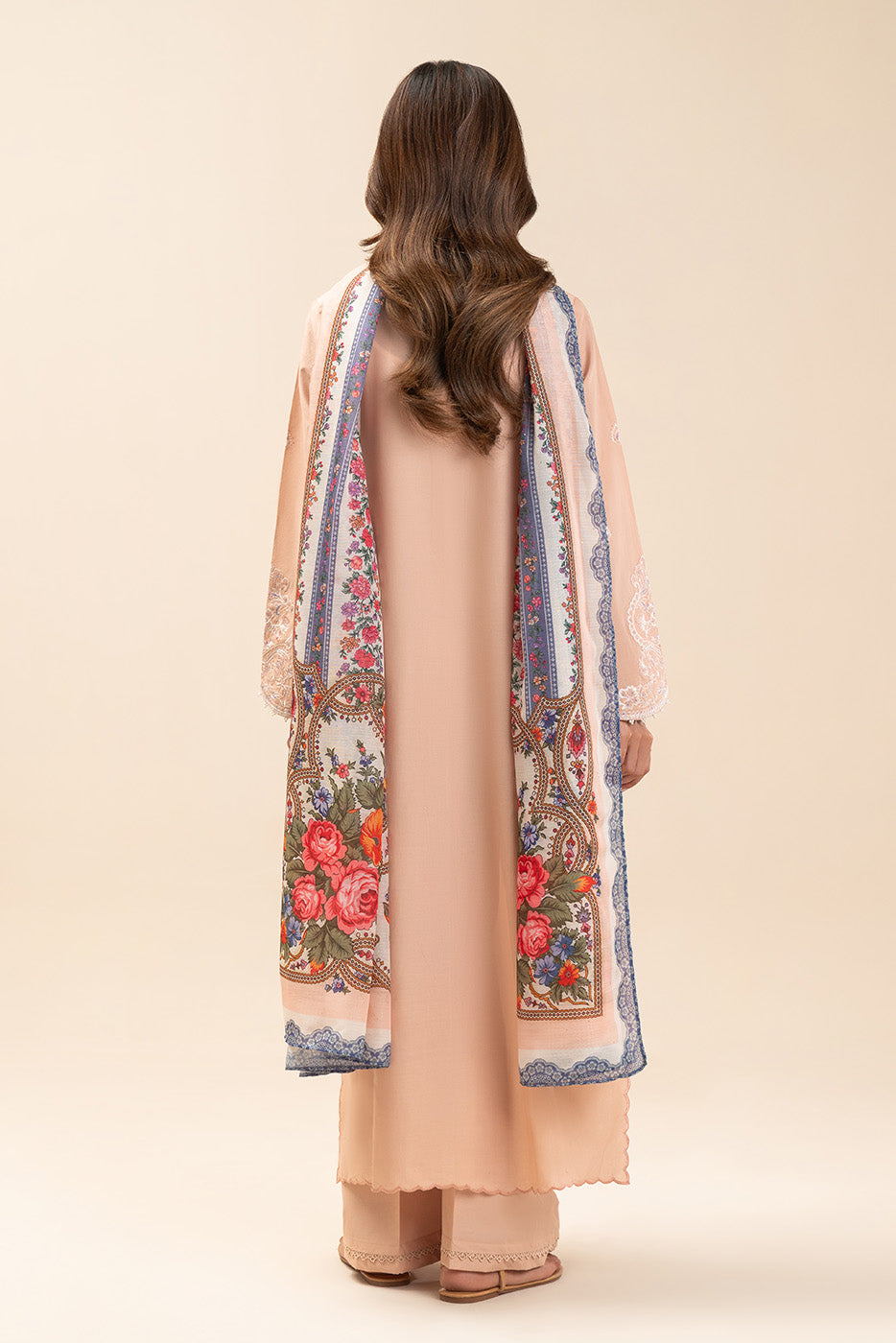 3 PIECE EMBROIDERED LAWN SUIT-ROSE QUARTZ (UNSTITCHED)