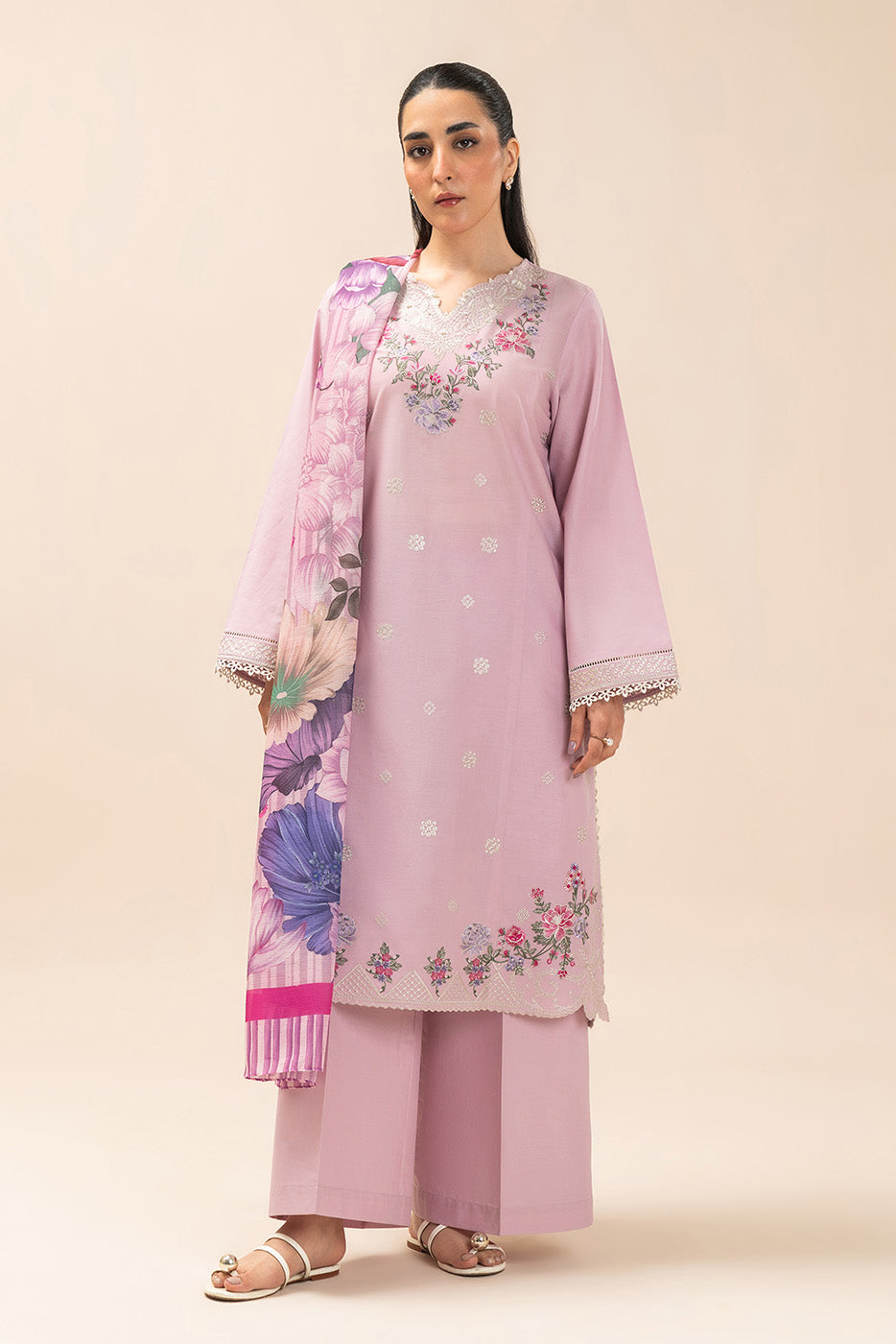 3 PIECE EMBROIDERED LAWN SUIT-BLUSH BREEZE (UNSTITCHED)