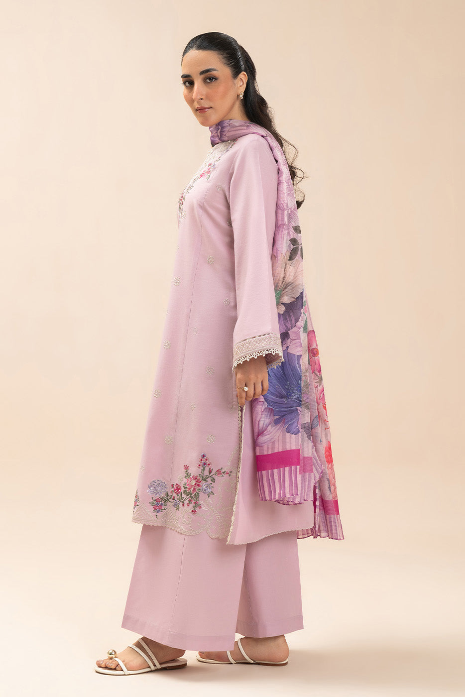 3 PIECE EMBROIDERED LAWN SUIT-BLUSH BREEZE (UNSTITCHED)