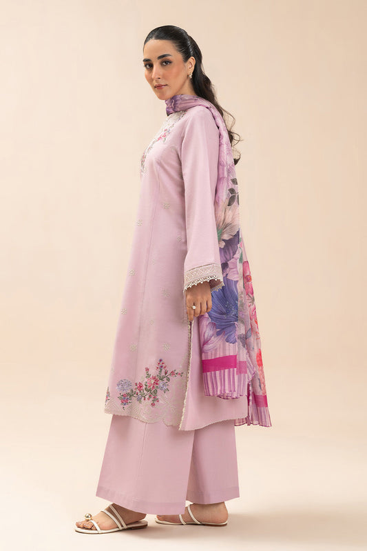 3 PIECE EMBROIDERED LAWN SUIT-BLUSH BREEZE (UNSTITCHED)