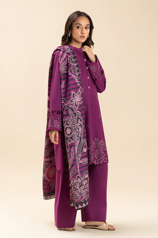 3 PIECE EMBROIDERED LAWN SUIT-FUSCHIA FUZZ (UNSTITCHED)