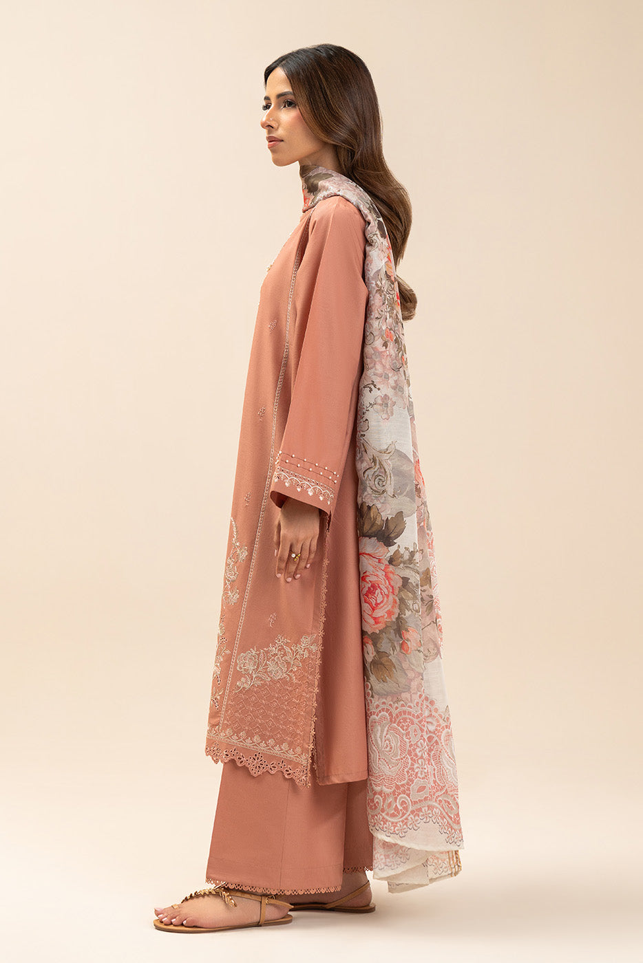 3 PIECE EMBROIDERED LAWN SUIT-TERRACOTTA CLOUD (UNSTITCHED)