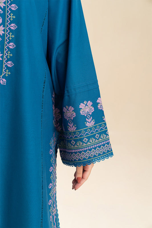 2 PICE EMBROIDERED LAWN SUIT-MARINE CHARM (UNSTITCHED)