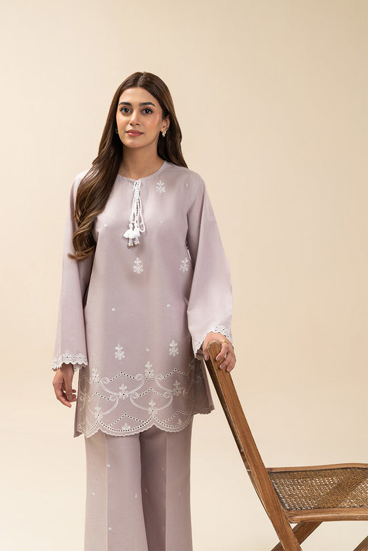 2 PIECE EMBROIDERED LAWN SUIT-MISTY LAVENDER (UNSTITCHED)