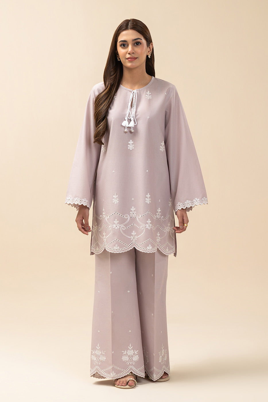 2 PIECE EMBROIDERED LAWN SUIT-MISTY LAVENDER (UNSTITCHED)
