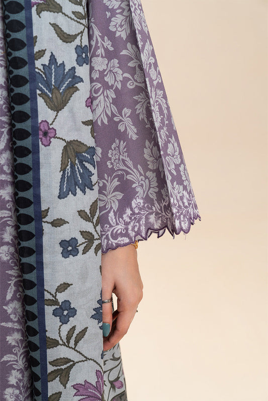 3 PIECE PRINTED LAWN SUIT-LAVENDER CHARM (UNSTITCHED)