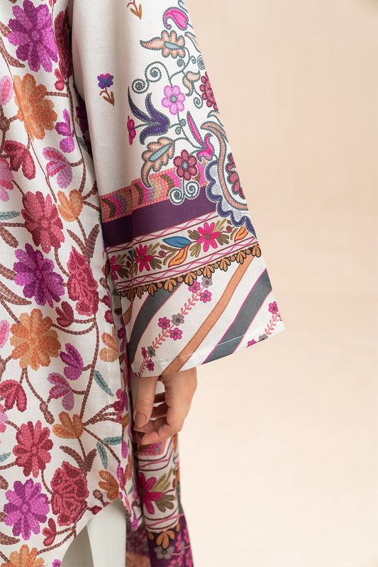 3 PIECE PRINTED LAWN SUIT-WHIMSICAL WHITE (UNSTITCHED)