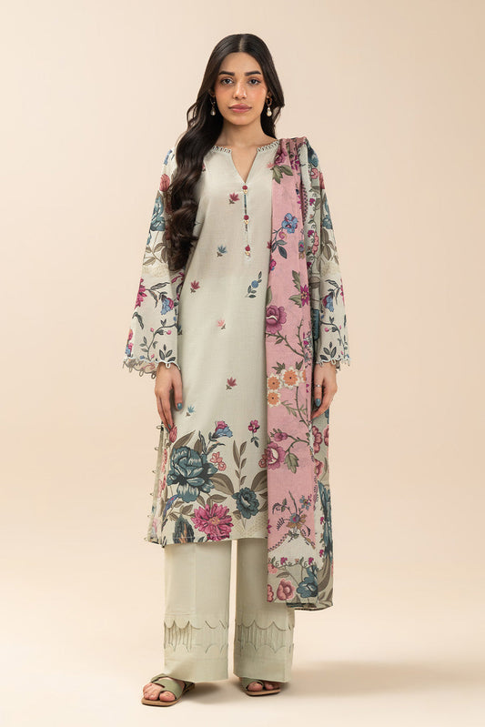 3 PIECE PRINTED LAWN SUIT-BOTANIC BLISS (UNSTITCHED)