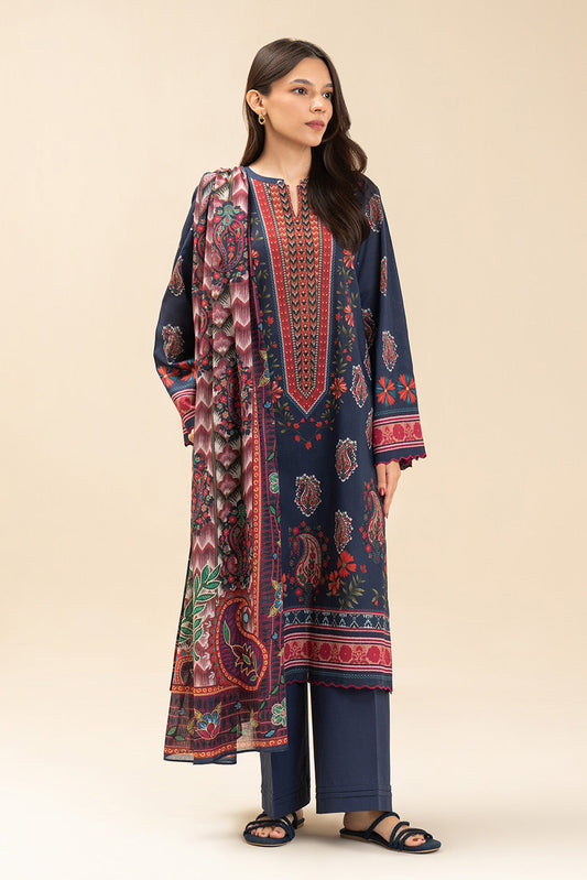 3 PICE PRINTED LAWN SUIT-SAPPHIRE BLOOM (UNSTITCHED)