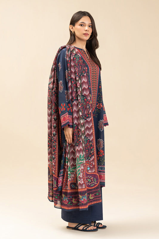 3 PICE PRINTED LAWN SUIT-SAPPHIRE BLOOM (UNSTITCHED)