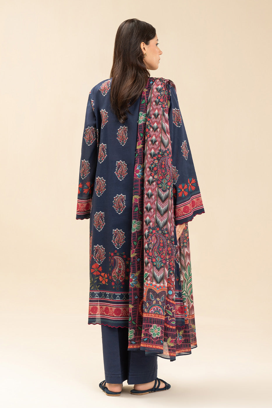3 PICE PRINTED LAWN SUIT-SAPPHIRE BLOOM (UNSTITCHED)