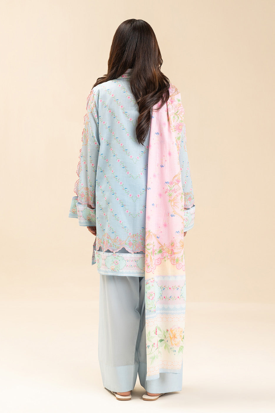 3 PIECE PRINTED LAWN SUIT-PASTEL DELICACY (UNSTITCHED)