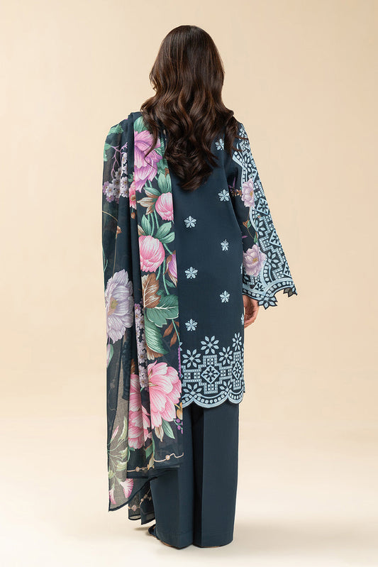 3 PICE PRINTED LAWN SUIT-RAVEN FLORET (UNSTITCHED)