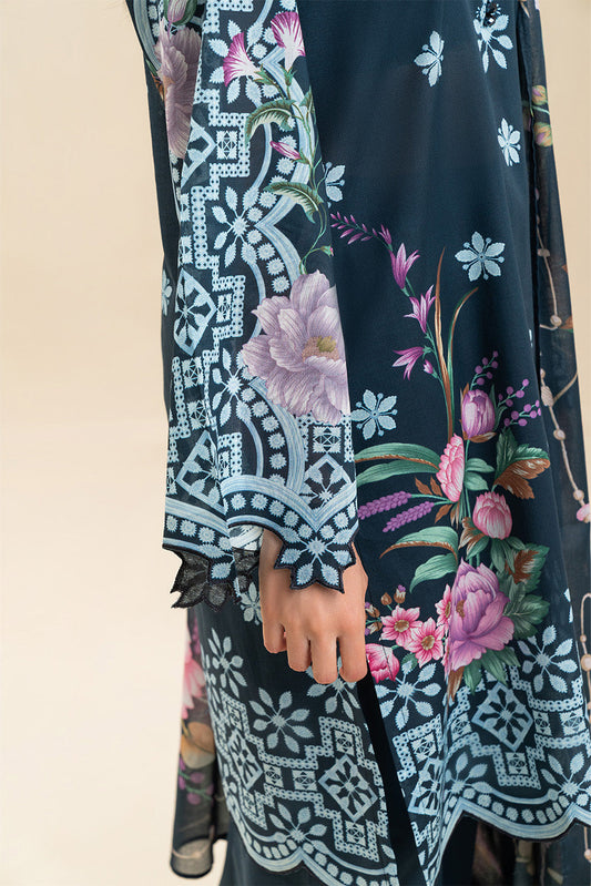 3 PICE PRINTED LAWN SUIT-RAVEN FLORET (UNSTITCHED)