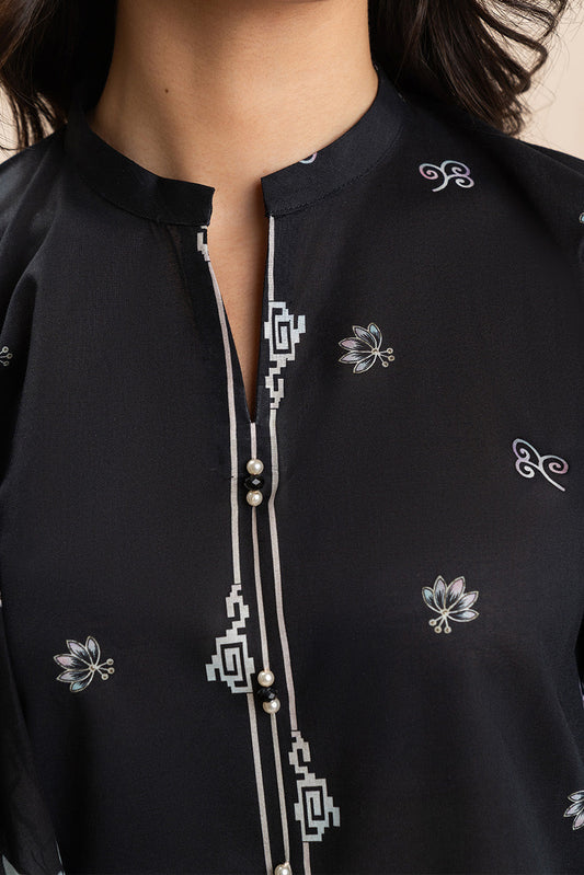 3 PIECE PRINTED LAWN SUIT-MIDNIGHT NOIR (UNSTITCHED)