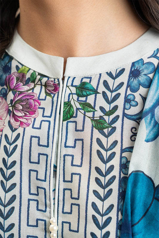 3 PIECE PRINTED LAWN SUIT-GARDEN MIST (UNSTITCHED)