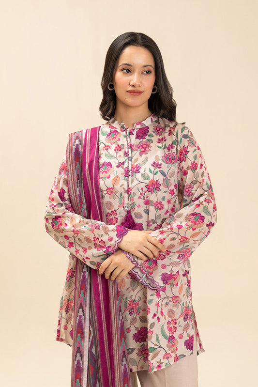 3 PIECE PRINTED LAWN SUIT- (UNSTITCHED)