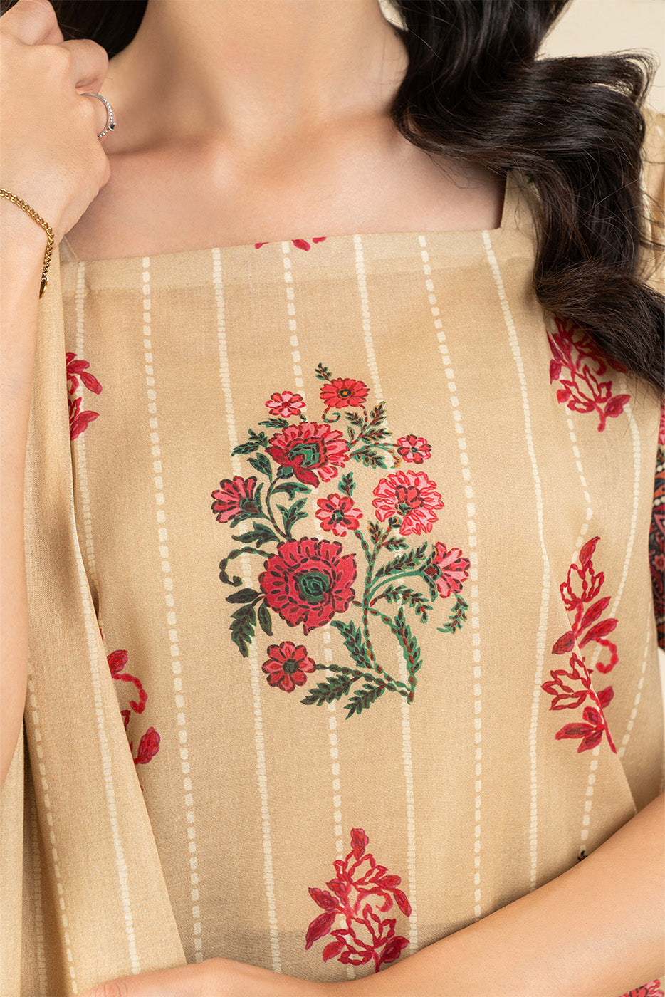 3 PIECE PRINTED LAWN SUIT-WHIMSICAL DUSK (UNSTITCHED)