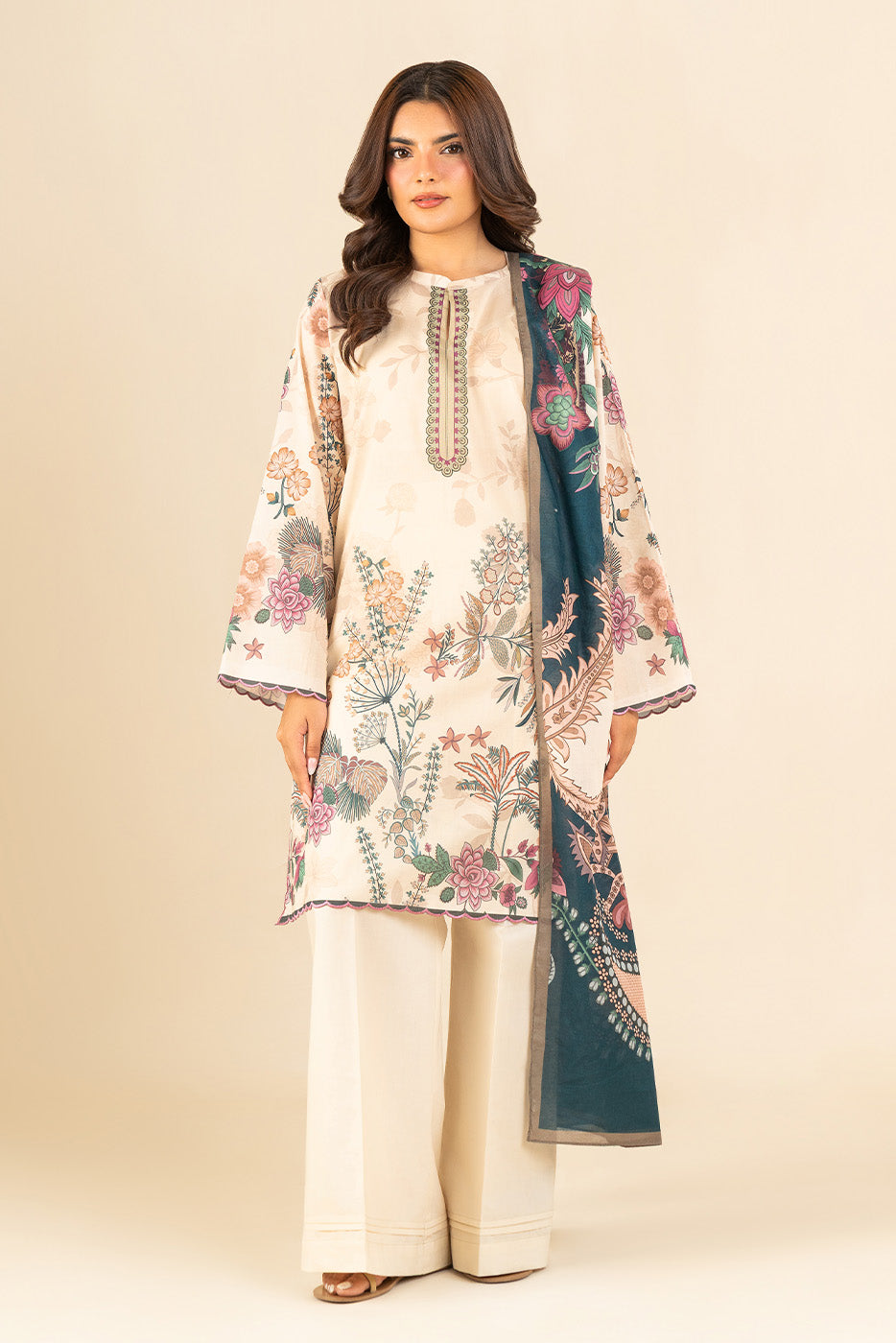 3 PIECE PRINTED LAWN SUIT-WILDFLOWER TAPESTRY (UNSTITCHED)