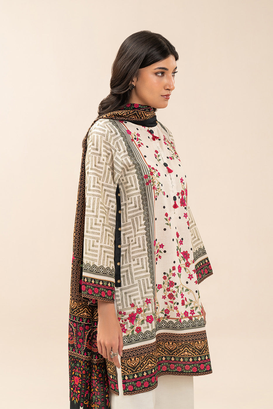 3 PIECE PRINT LAWN SUIT-ROYAL GARDEN (UNSTITCHED)