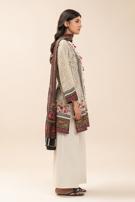 3 PIECE PRINT LAWN SUIT-ROYAL GARDEN (UNSTITCHED)