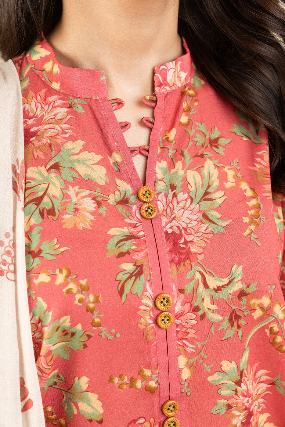 3 PIECE PRINTED LAWN SUIT-MONOCHROMATIC AZURE (UNSTITCHED)