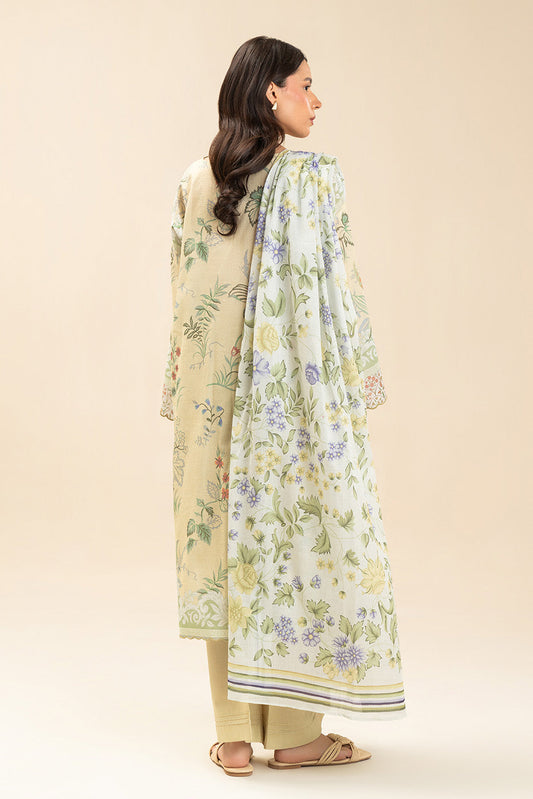 3 PIECE PRINTED LAWN SUIT-LIMEADE SUMMER (UNSTITCHED)