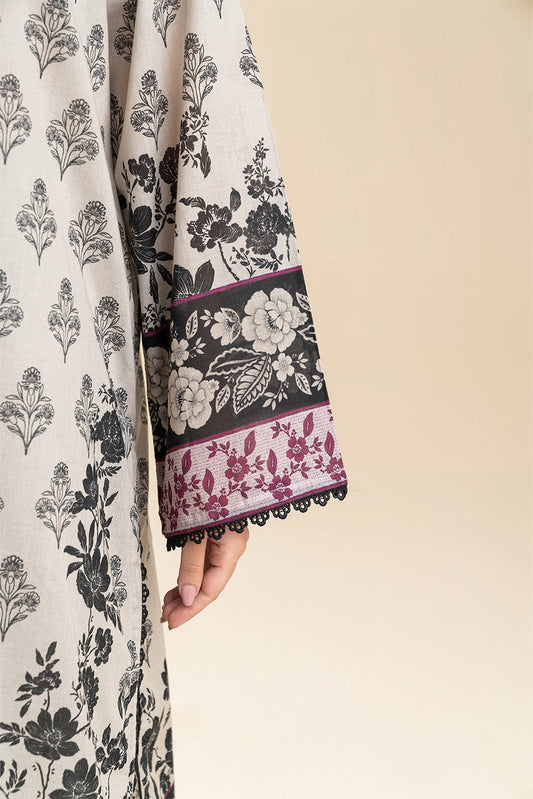 3 PIECE PRINTED LAWN SUIT-WHIMSICAL FLORET (UNSTITCHED)