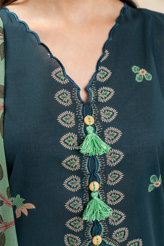 3 PIECE PRINTED LAWN SUIT-MISTY BREEZE (UNSTITCHED)