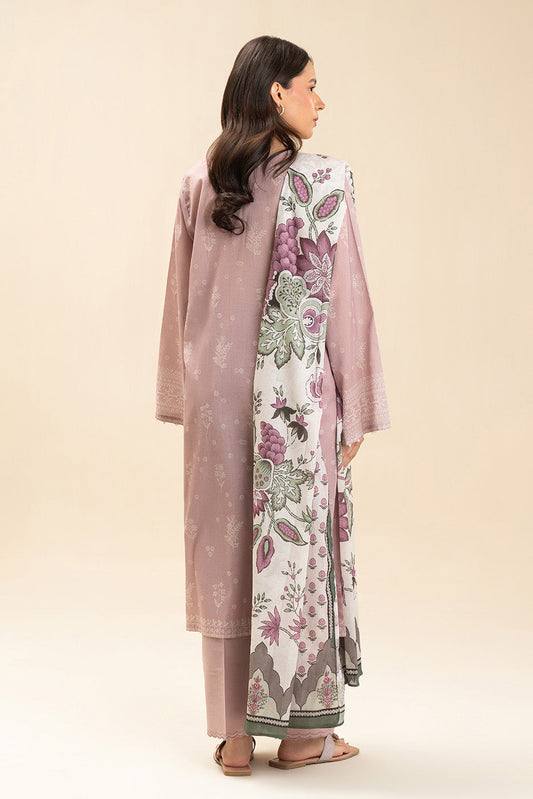 3 PIECE PRINTED LAWN SUIT-FLORET DUSK (UNSTITCHED)