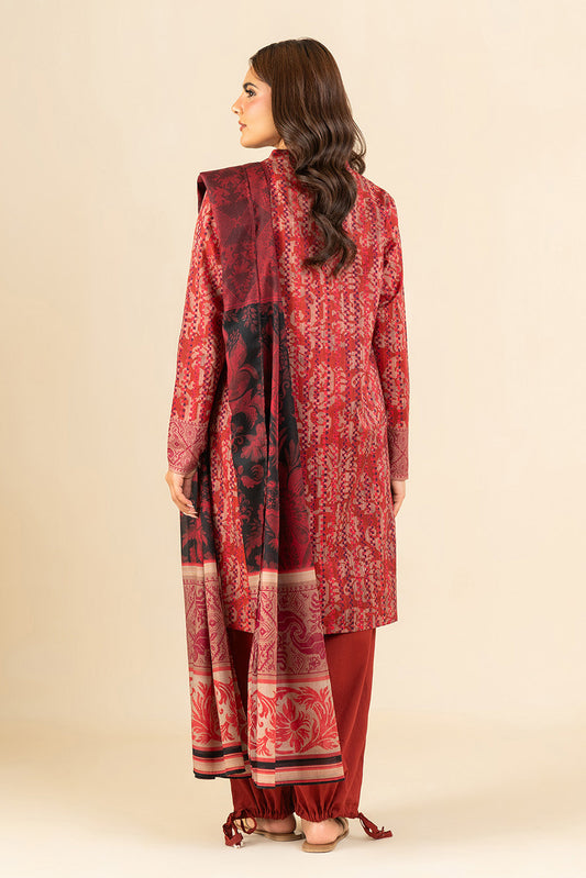 3 PIECE PRINTED LAWN SUIT-SCARLET RIME (UNSTITCHED)