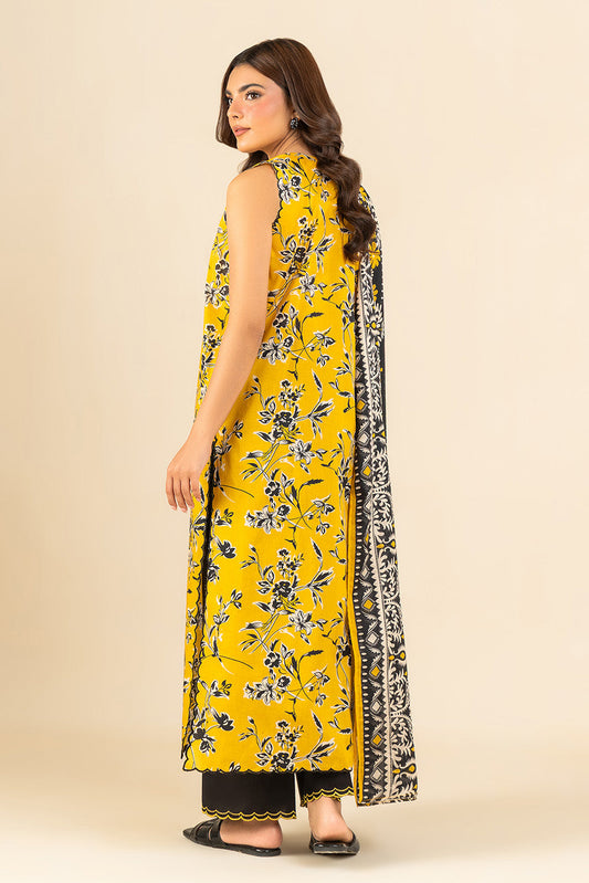 3 PIECE PRINTED LAWN SUIT-SOLAR WHIMSY (UNSTITCHED)