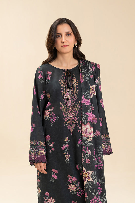 3 PICE PRINTED LAWN SUIT-EBONY FLORENCE (UNSTITCHED)