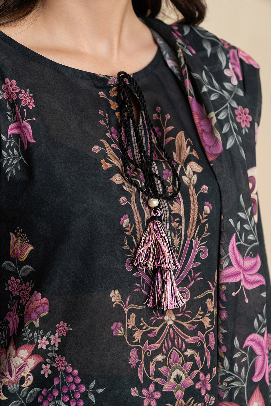 3 PICE PRINTED LAWN SUIT-EBONY FLORENCE (UNSTITCHED)