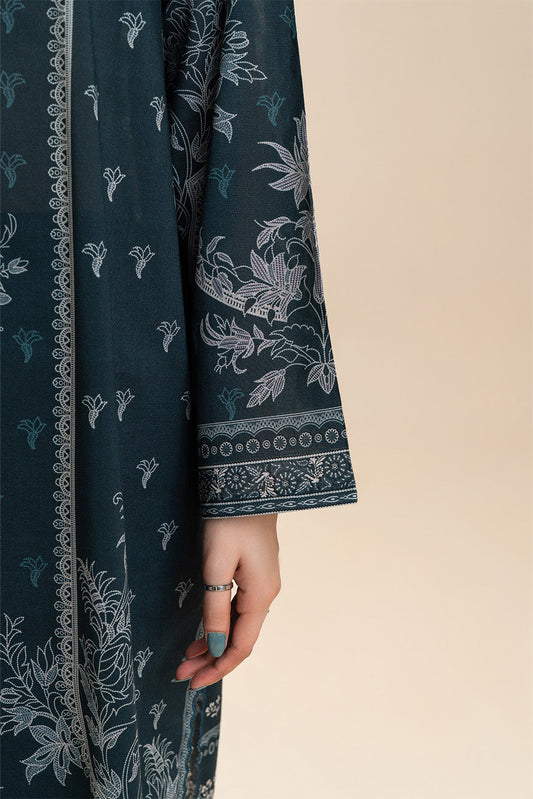 3 PIECE PRINTED LAWN SUIT-TEAL TRANSITION (UNSTITCHED)