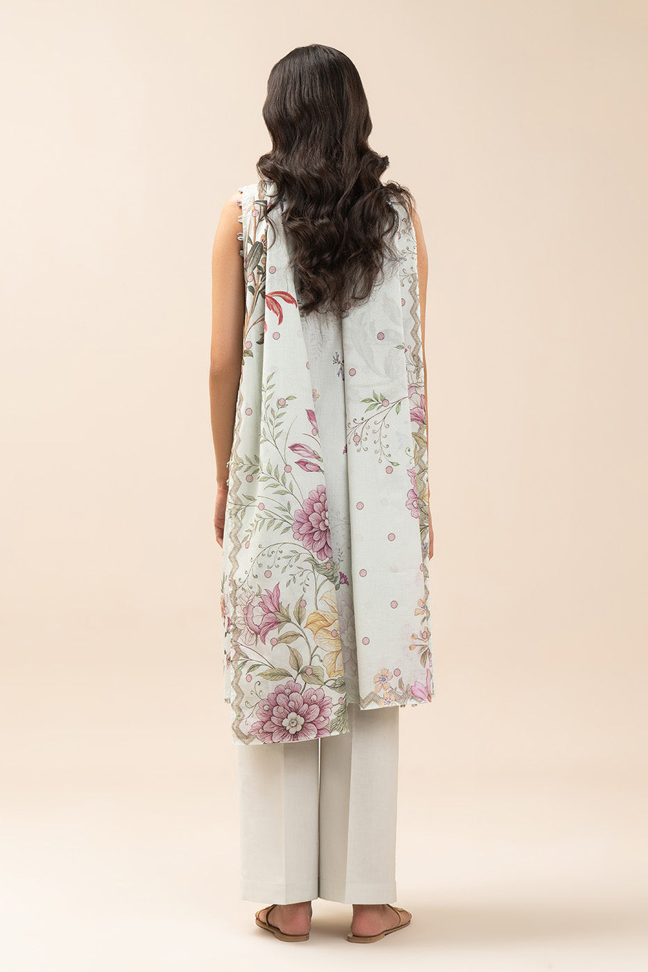 3 PIECE PRINT LAWN SUIT-IVORY WHISPER (UNSTITCHED)