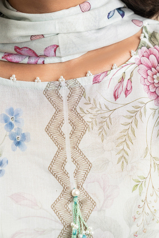 3 PIECE PRINT LAWN SUIT-IVORY WHISPER (UNSTITCHED)