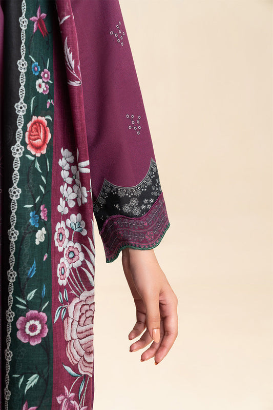 3 PIECE PRINTED LAWN SUIT-CRIMSON VIOLET (UNSTITCHED)