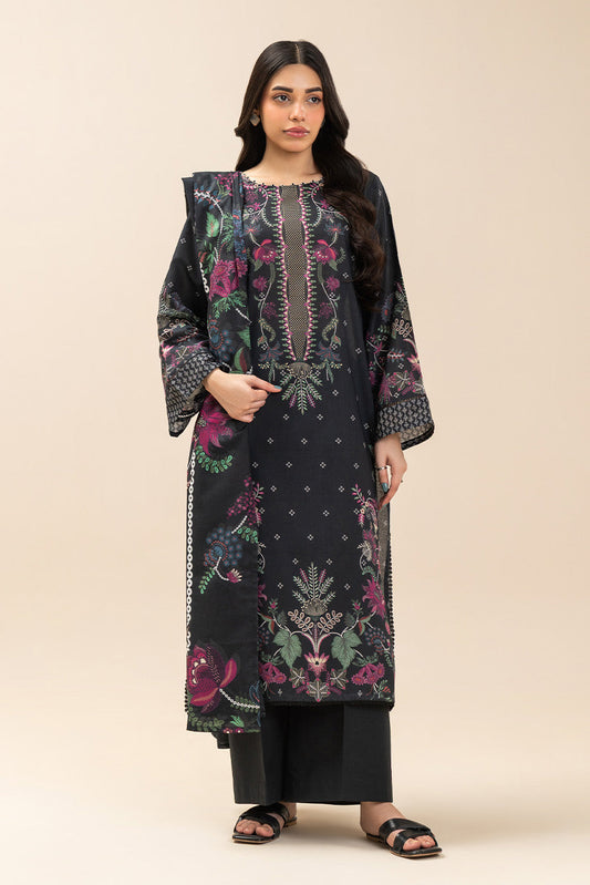 3 PIECE PRINTED LAWN SUIT-EBONY PRISTINE (UNSTITCHED)