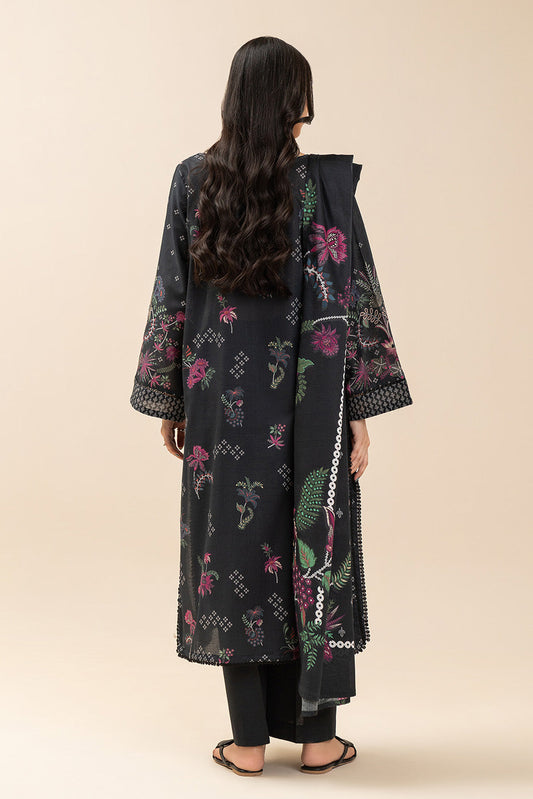 3 PIECE PRINTED LAWN SUIT-EBONY PRISTINE (UNSTITCHED)