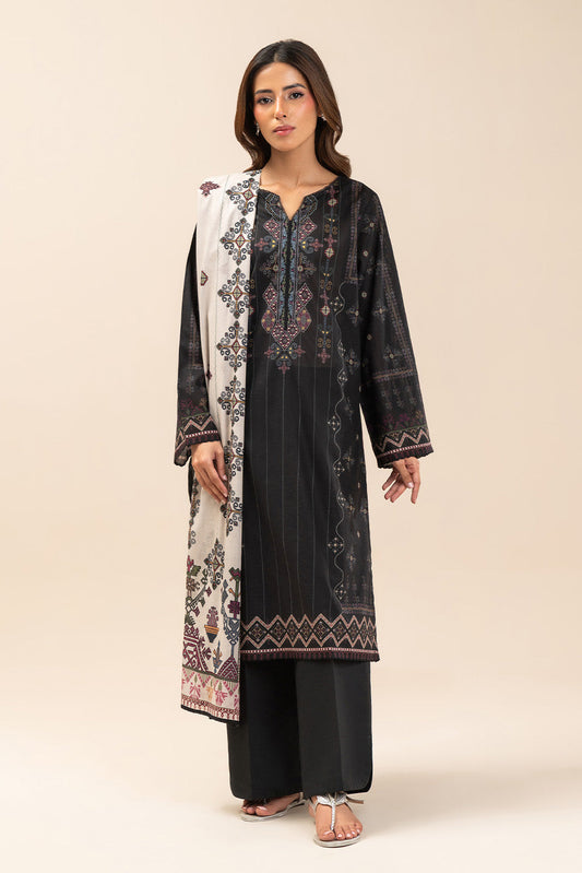 3 PIECE PRINTED LAWN SUIT-NOIR FOLK (UNSTITCHED)