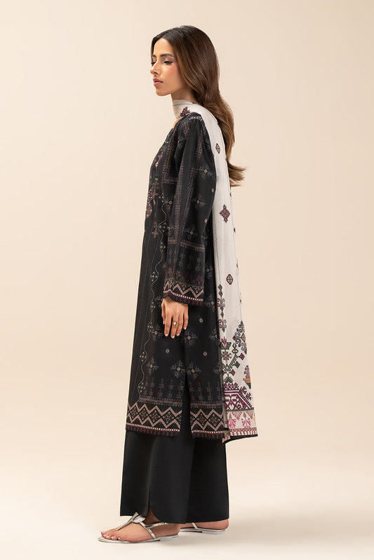 3 PIECE PRINTED LAWN SUIT-NOIR FOLK (UNSTITCHED)