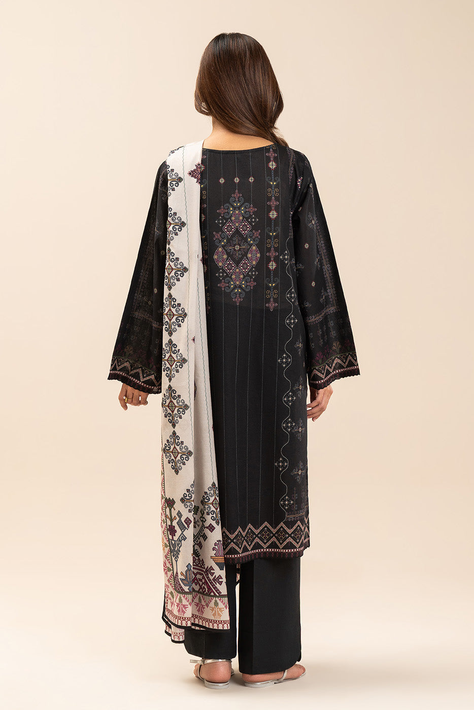 3 PIECE PRINTED LAWN SUIT-NOIR FOLK (UNSTITCHED)