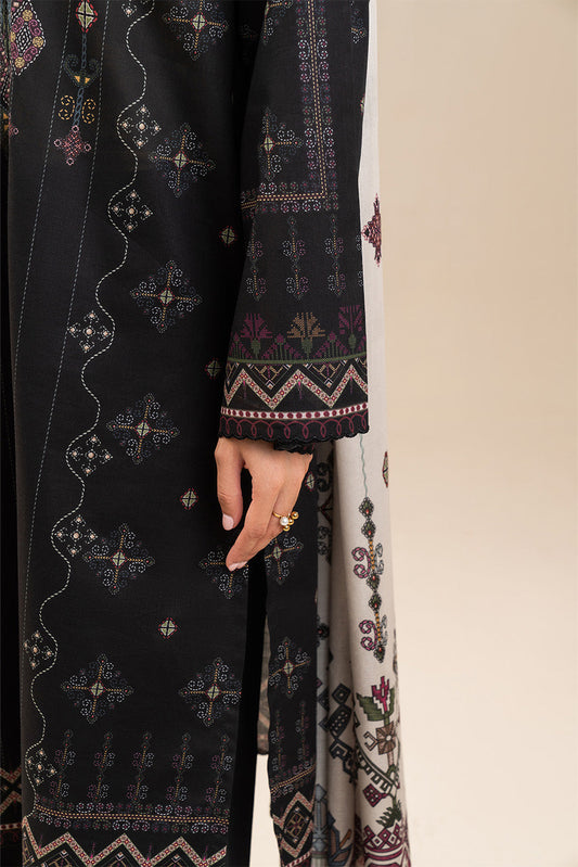3 PIECE PRINTED LAWN SUIT-NOIR FOLK (UNSTITCHED)