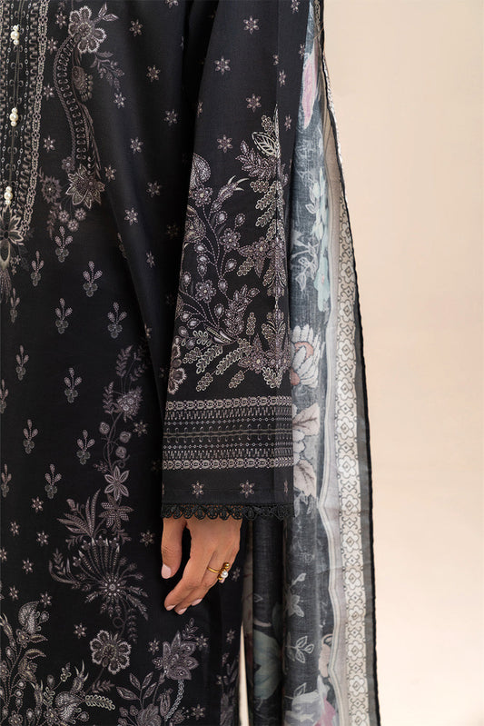 3 PIECE PRINTED LAWN SUIT-ONYX BLOOM (UNSTITCHED)