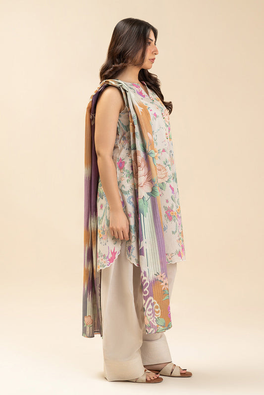 3 PIECE PRINTED LAWN SUIT-VERDANT GROVE (UNSTITCHED)