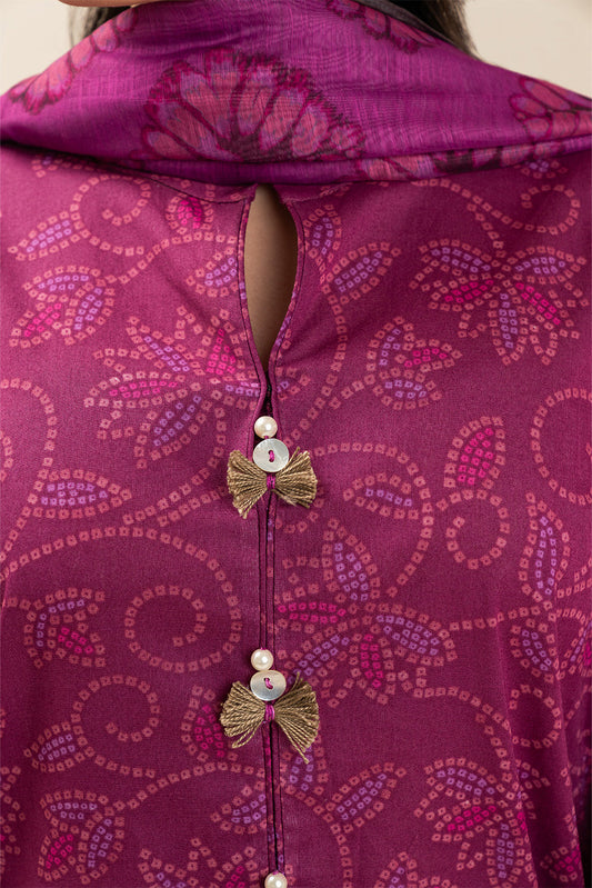 3 PIECE EMBROIDERED LAWN SUIT-NOCTURNAL BERRY (UNSTITCHED)