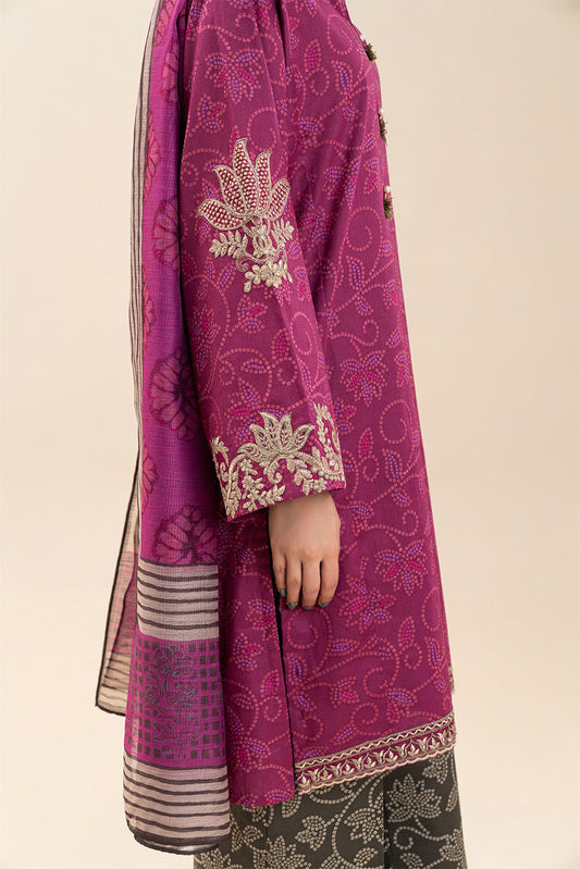 3 PIECE EMBROIDERED LAWN SUIT-NOCTURNAL BERRY (UNSTITCHED)