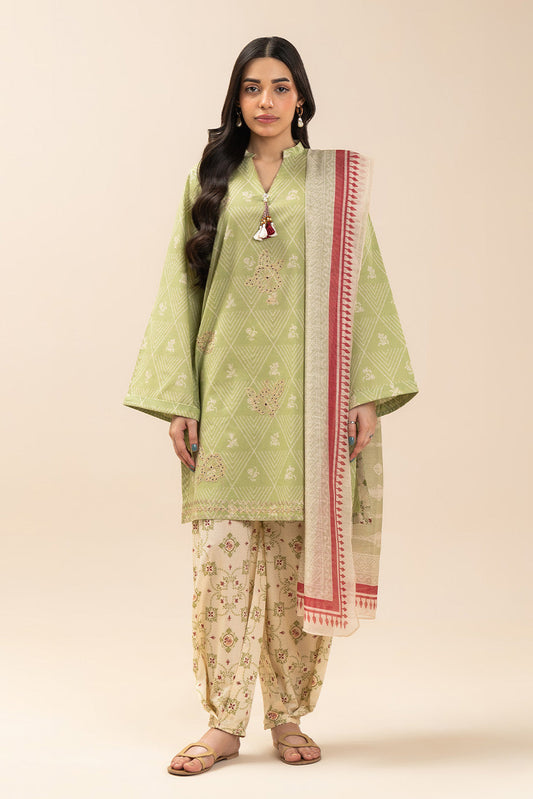 3 PIECE EMBROIDERED LAWN SUIT-MEADOW SUNSET (UNSTITCHED)