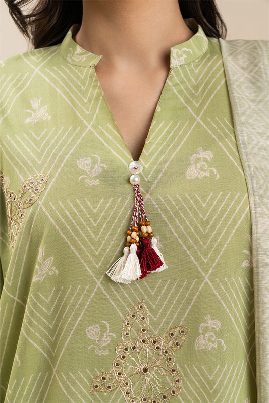 3 PIECE EMBROIDERED LAWN SUIT-MEADOW SUNSET (UNSTITCHED)